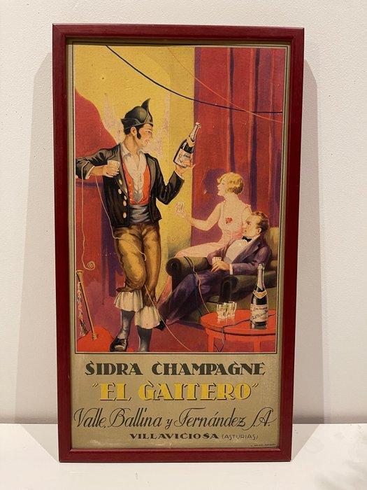 J. Barguñó - Sidra Champagne El Gaitero - Jaren 1920, Antiek en Kunst, Kunst | Tekeningen en Foto's