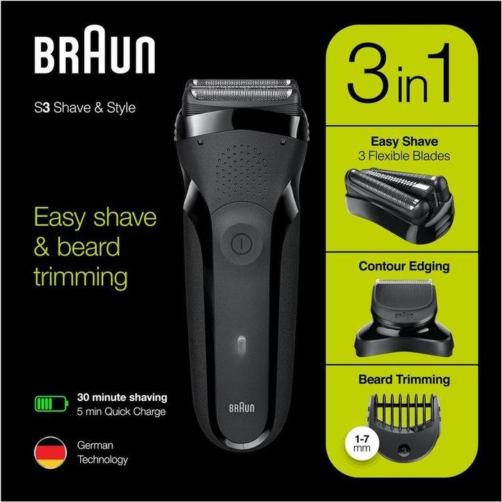 Braun Series 3 300 BT zwart, Witgoed en Apparatuur, Persoonlijke-verzorgingsapparatuur, Verzenden