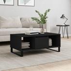 vidaXL Salontafel 90x50x36,5 cm bewerkt hout zwart, 50 tot 100 cm, Verzenden, Nieuw, 50 tot 100 cm