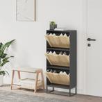 vidaXL Schoenenkast 52x25x120 cm bewerkt hout zwart, Huis en Inrichting, Verzenden, Nieuw