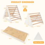 3-In-1 Klimdriehoek Ladder en Glijbaan Klimrek met Dubbelzij
