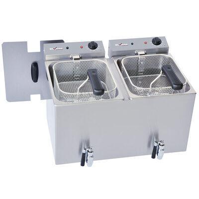 Elektrische friteuse tafelmodel 2x 8 liter + aftapkraan |, Zakelijke goederen, Horeca | Keukenapparatuur, Nieuw in verpakking