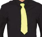 Neon Gele Stropdas Glitter 37cm, Verzenden, Nieuw