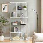 Boekenkast Vehmaa schap staal 188x90x30 cm wit [en.casa], Huis en Inrichting, Kasten | Boekenkasten, Verzenden, Nieuw