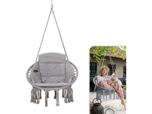 Veiling - Vita5 - Macramé Hangstoel - Voor Binnen en Buiten, Tuin en Terras, Tuinstoelen