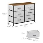 TRUUSK Ladekast Dressoir, 6 Laden, Stoffen Laden, 80 Cm X 30, Huis en Inrichting, Kasten | Dressoirs, Verzenden, Nieuw