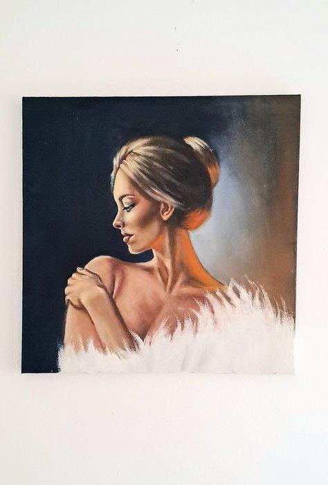 Carla Gagliano - Delicata come una piuma, Antiek en Kunst, Kunst | Schilderijen | Modern
