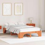 vidaXL Bedframe Wasbruin 135 x 190 cm Massief grenenhout, Verzenden, Nieuw, Bruin, Hout