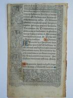 Vostre - Leaf from a book of hours, printed on vellum - 1502, Antiek en Kunst, Antiek | Boeken en Bijbels