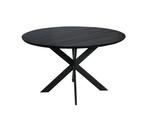 Eiken eettafel Ferris | Rond 130 cm | Zwart, Huis en Inrichting, Ophalen of Verzenden, Nieuw