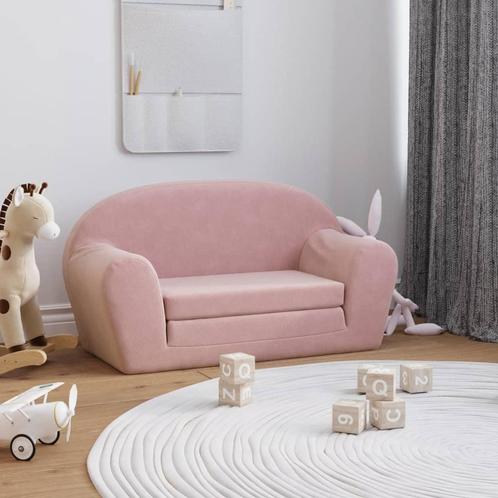 vidaXL Kinderslaapbank 2-zits zacht pluche roze, Kinderen en Baby's, Kinderkamer | Overige Meubels, Nieuw, Verzenden