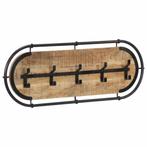 vidaXL Wandkapstok met 5 haken massief ruw mangohout, Huis en Inrichting, Woonaccessoires | Kapstokken, Verzenden, Nieuw