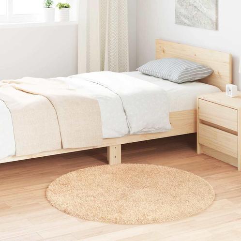 vidaXL Hoogpolig vloerkleed NAVARRA 100x100 cm polyester, Huis en Inrichting, Stoffering | Tapijten en Kleden, Beige, Nieuw, Verzenden