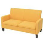 vidaXL Tweezitsbank 135x65x76 cm geel, Verzenden, Minder dan 150 cm, Stof, Nieuw