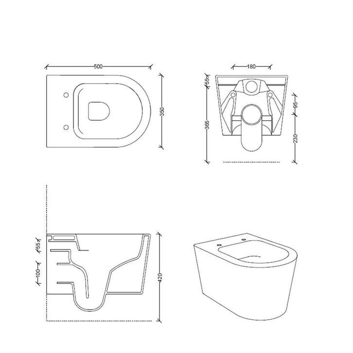 Wandcloset Salenzi Form Glans Roze, Doe-het-zelf en Verbouw, Sanitair, Ophalen of Verzenden