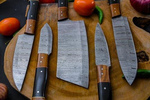 Keukenmes - Chefs knife - hout en zwart G 10 gevouwen staal, Antiek en Kunst, Antiek | Keukenbenodigdheden