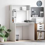 vidaXL Bureau met plank met opslag Wit 91 x 50 x 149 cm, Huis en Inrichting, Bureaus, Verzenden, Nieuw