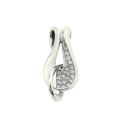 Witgouden hanger met zirconia (pave gezet, kettinghanger), Sieraden, Tassen en Uiterlijk, Bedels, Gebruikt, Overige merken, Goud