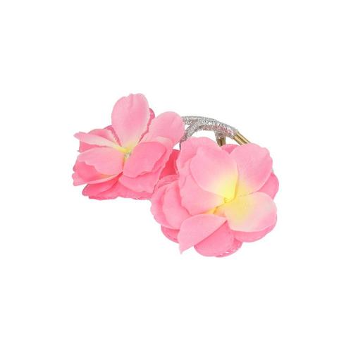 Haarelastiek Glitter Zilver Bloem Roze 5 cm – Set van 2, Sieraden, Tassen en Uiterlijk, Uiterlijk | Haarverzorging