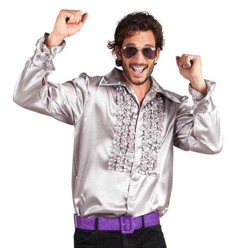 Ruffle Blouse Heren Zilver, Kleding | Heren, Carnavalskleding en Feestkleding, Nieuw, Verzenden