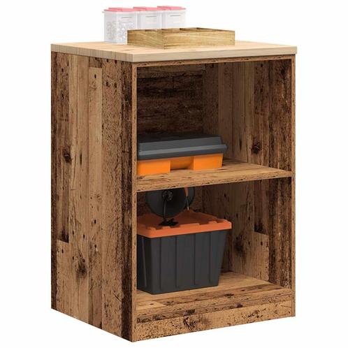 vidaXL Garagekast 60x51x85 cm massief grenenhout oud hout, Huis en Inrichting, Kasten | Stellingkasten, Nieuw, Verzenden