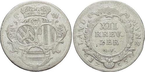 12 Kreuzer 1755 Wied-neuwied Johann Friedrich Alexander 1..., Postzegels en Munten, Munten | Europa | Niet-Euromunten, Verzenden