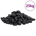vidaXL Kiezelstenen gepolijst 2-5 cm 25 kg zwart, Dieren en Toebehoren, Verzenden, Nieuw