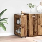 vidaXL Rolkast 60x22x79 cm bewerkt hout oud houtkleurig, Verzenden, Nieuw