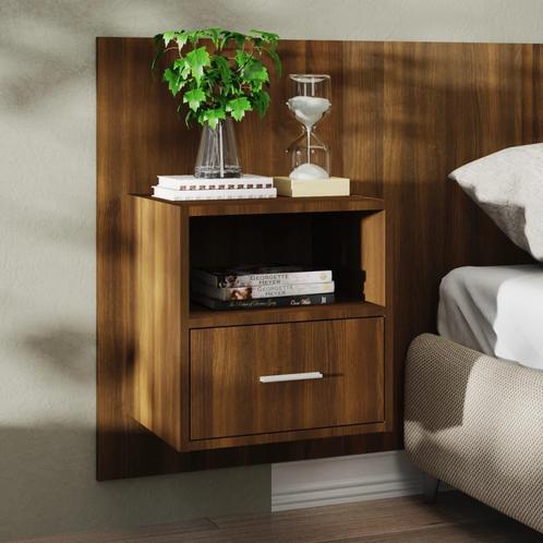 vidaXL Nachtkastje wandgemonteerd bruin eikenkleur, Huis en Inrichting, Slaapkamer | Nachtkastjes, Nieuw, Minder dan 45 cm, Hout