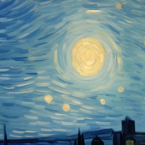 Le Yack (1972) - La nuit étoilée - Féérie nocturne, Antiek en Kunst, Kunst | Schilderijen | Modern