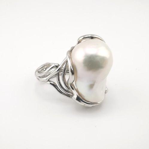 Parel - 925 zilver - Ring, Verzamelen, Mineralen en Fossielen
