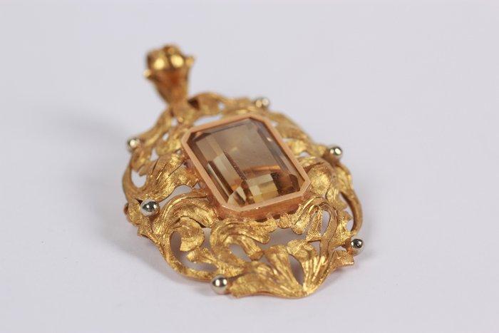 Broche - 18 karaat Geel goud - 8.29ct. tw. Citrien, Sieraden, Tassen en Uiterlijk, Antieke sieraden