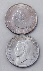 Zuid-Afrika. Lot of 2 Silver Coins 1952 5 Shillings 300th