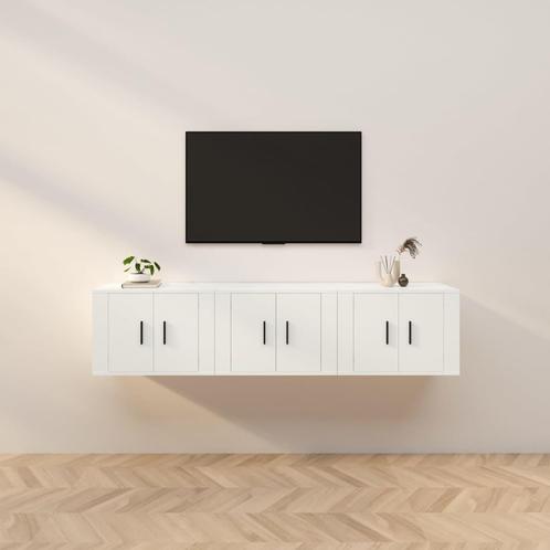 vidaXL Tv-wandmeubels 3 st 57x34,5x40 cm wit, Huis en Inrichting, Kasten | Televisiemeubels, Nieuw, Overige houtsoorten, Verzenden