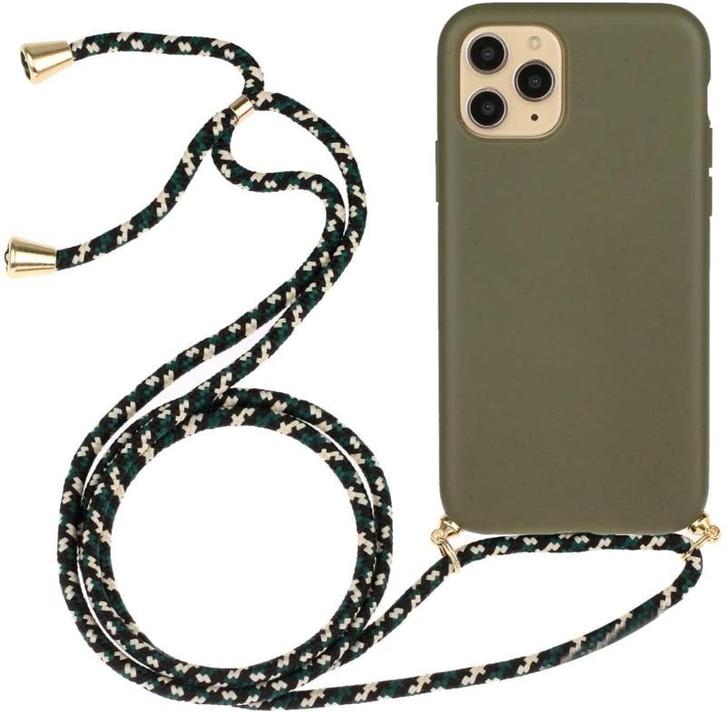 iPhone 12 Pro Max Crossbody TPU Hoesje met Koord Groen, Telecommunicatie, Mobiele telefoons | Hoesjes en Frontjes | Apple iPhone