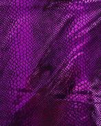 Polyester Foliedruk Slangenprint Paars, Nieuw, Paars