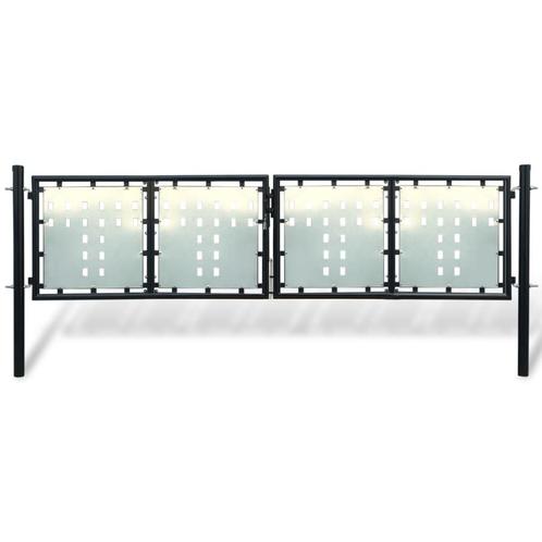 Poort enkel 300x150 cm zwart, Tuin en Terras, Tuinpoorten, Nieuw, Verzenden