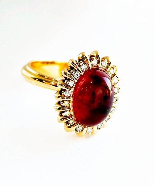 Ring Geel goud - 0.90ct. tw. Citrien - Diamant, Sieraden, Tassen en Uiterlijk, Ringen