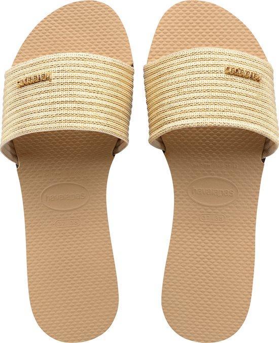 Havaianas You Malta Metallic Slippers - Goud 33/34 (Mode), Kleding | Dames, Schoenen, Nieuw, Verzenden