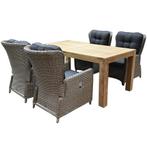 Marina lounge Krista dining tuinset 180x95xH77,5 cm 5-delig, Tuin en Terras, Tuinsets en Loungesets, Ophalen of Verzenden, Nieuw