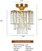 Plafondlamp - Plafonniere - Kroonluchter - Goud - FRIDEKO, Verzenden, Zo goed als nieuw