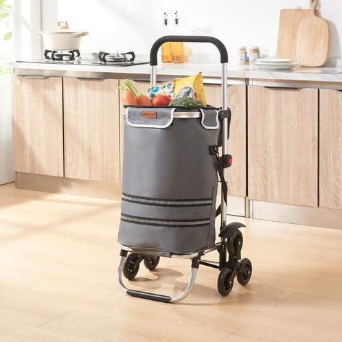 Boodschappentrolley Neef 100x45x36 cm donkergrijs [en.casa], Huis en Inrichting, Keuken | Keukenbenodigdheden, Nieuw, Verzenden