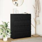 vidaXL Dressoir 80x35x99 cm spaanplaat zwart eikenkleurig, Verzenden, Nieuw, Overige houtsoorten