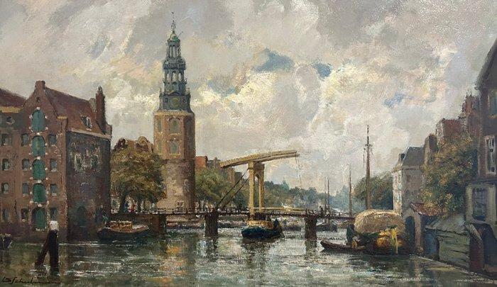 David Schulman (1881-1966) - Zicht op de Montelbaanstoren,, Antiek en Kunst, Kunst | Schilderijen | Klassiek