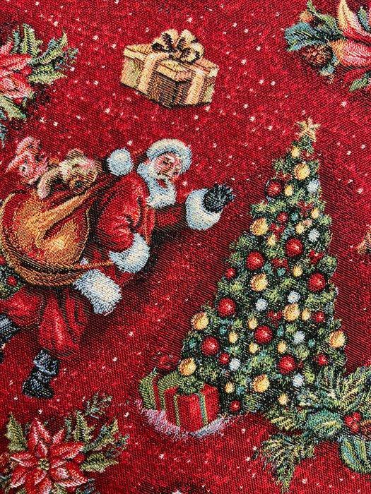 Feestelijk jacquardweefsel in rood kerstthema - Textiel -, Diversen, Kerst