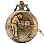 Fako® - Zakhorloge - XXL - Golf - Ø 47mm - Bronskleurig, Verzenden, Nieuw