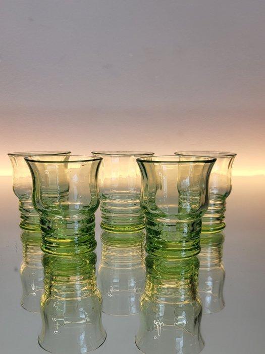 Drinkglas (5) - borrelglas - Glas - Uranium glas, Antiek en Kunst, Antiek | Glas en Kristal
