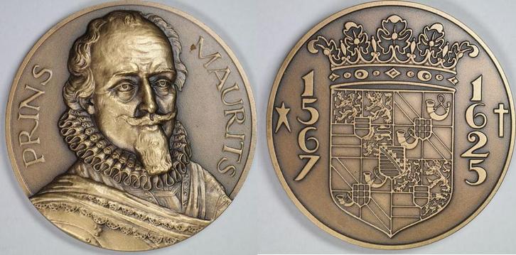 Uit de collectie Het Oranjehuis Prins Maurits door J C Wi..., Postzegels en Munten, Penningen en Medailles, Verzenden