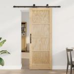 vidaXL Schuifdeur ORKDAL Naturel en zwart 73.5 x 198.5 cm, Doe-het-zelf en Verbouw, Deuren en Horren, Verzenden, Nieuw