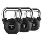 Tunturi Platinum Rubber Kettlebell - 6 - 10kg - Set, Sport en Fitness, Verzenden, Nieuw